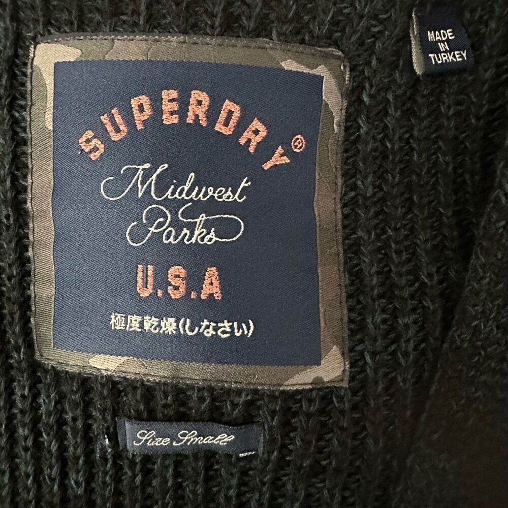 Superdry Midwest Parks V-Neck Sweater Size Small - Picture 3 of 12